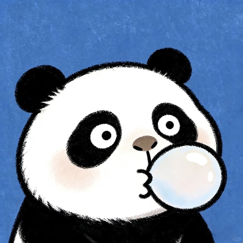 Cute panda dp with a charming smiling face