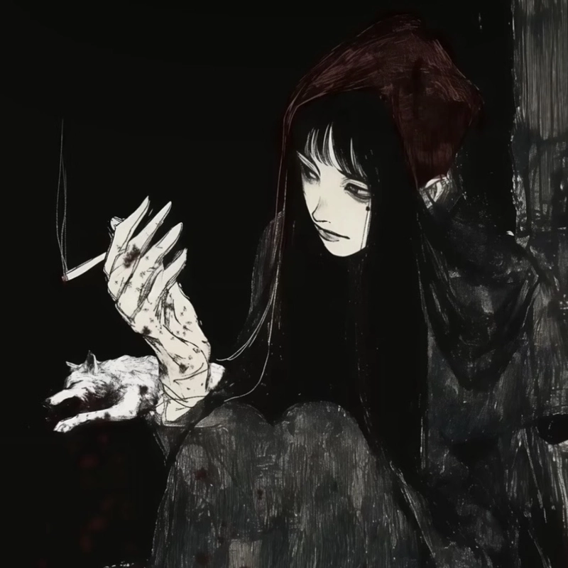 Lonely anime profile picture with calm dark visual vibes