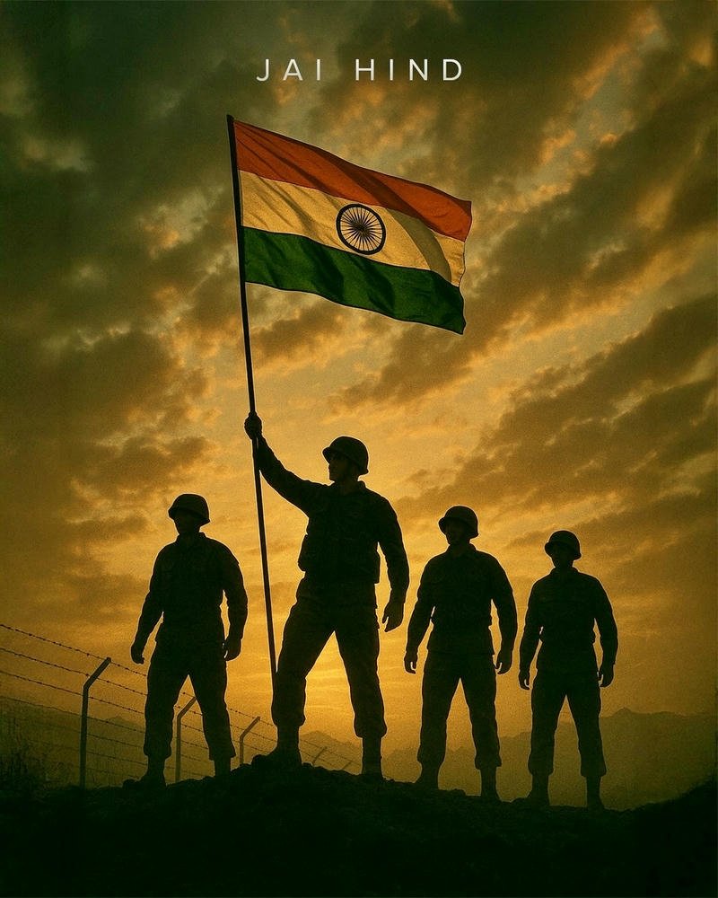 Patriotic Indian Army DP images showing courage dedication and bravery