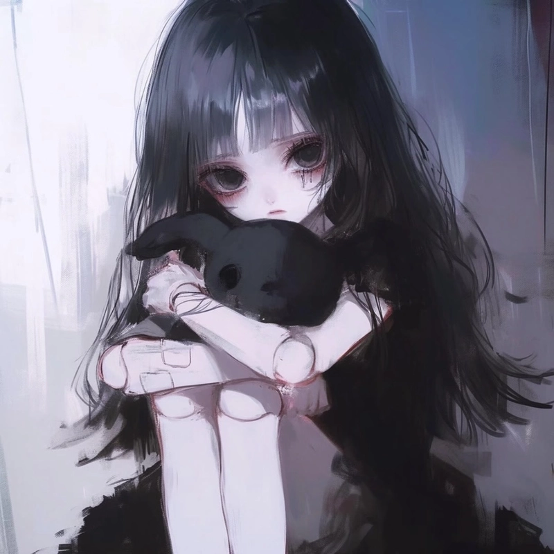 Sad anime dp with lonely mood under rainy atmosphere