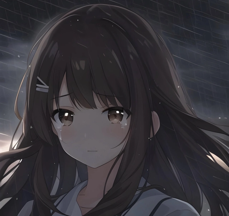 anime girl alone photo