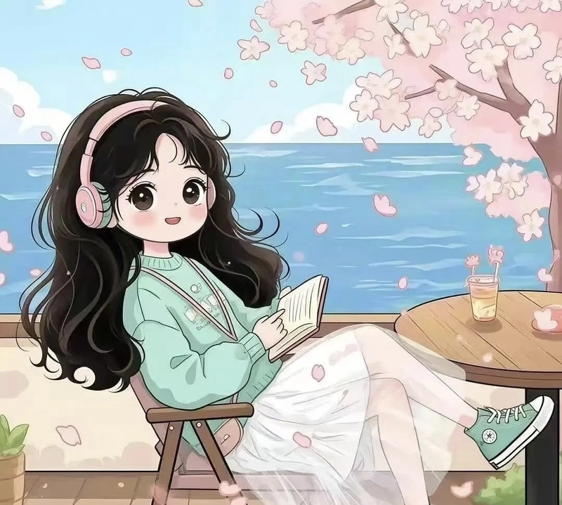 attitude cute cartoon girl