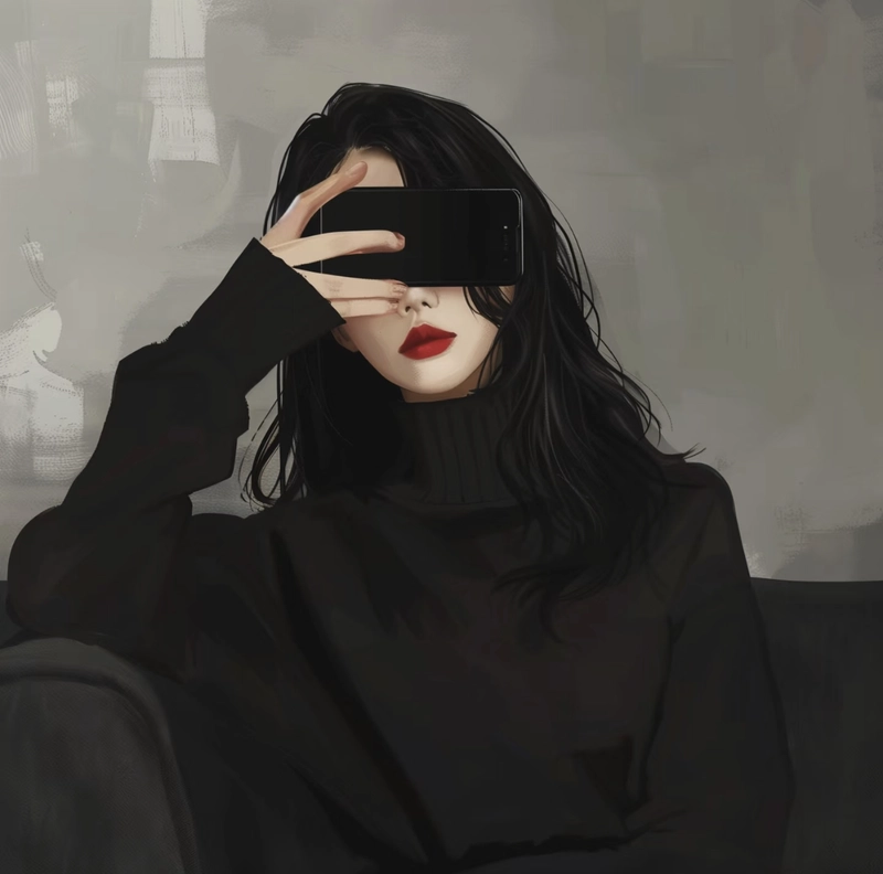 attitude girl hidden face dp