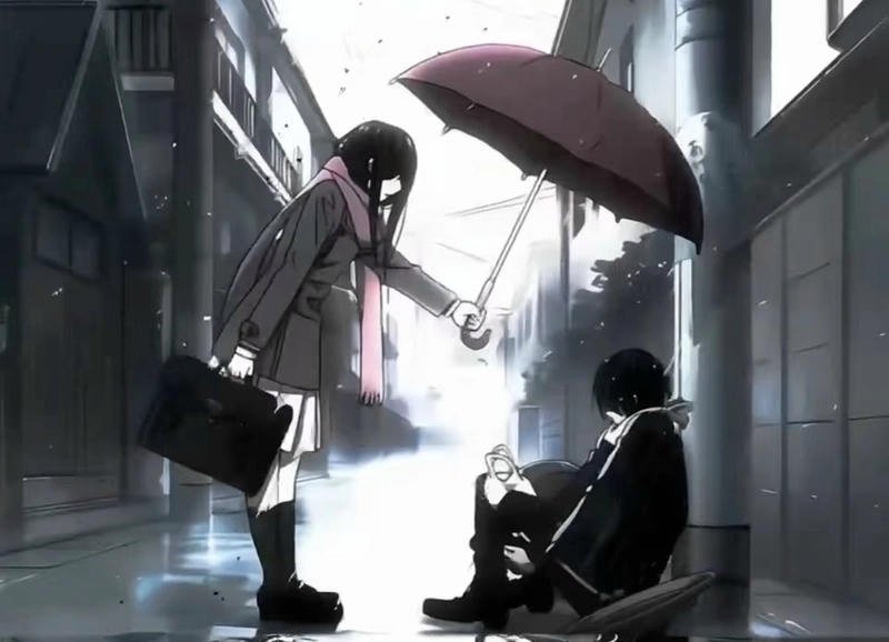 black sad anime dp