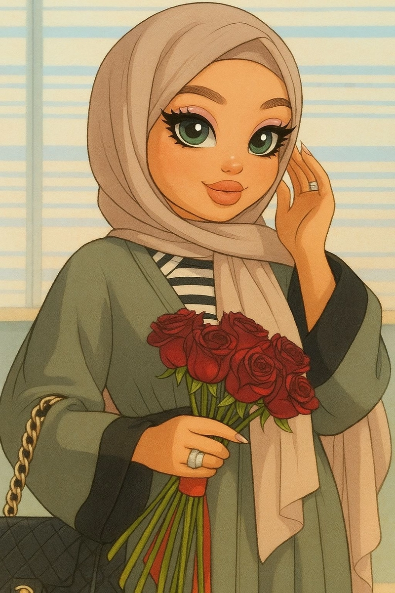 cartoon hijab dp photo