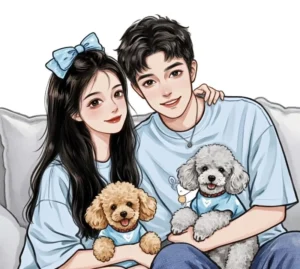 couple aesthetic dp cartoon