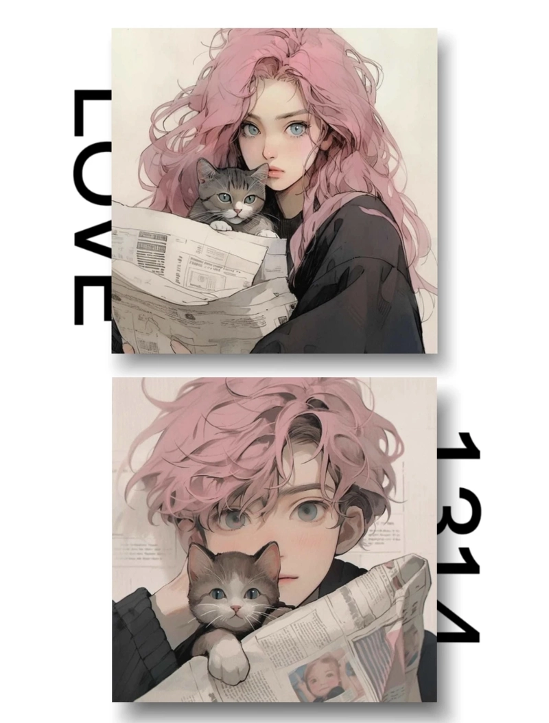 cute anime couple matching dp for instagram