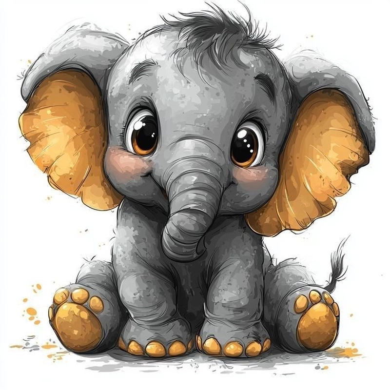 cute baby elephant drawing