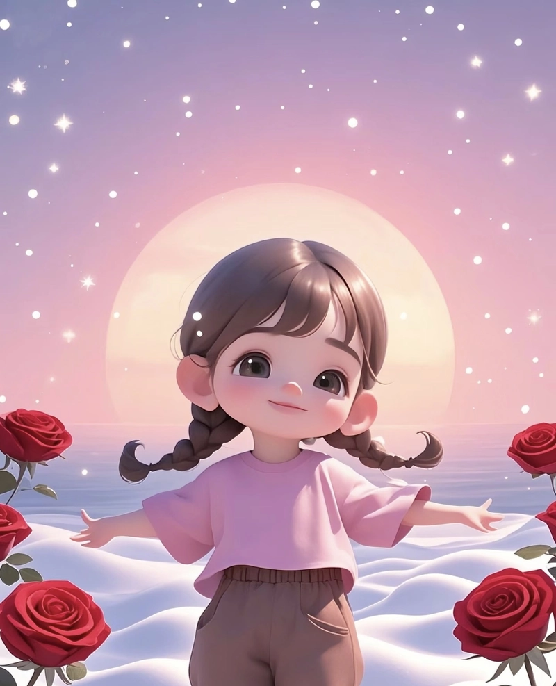 cute cartoon girl dp