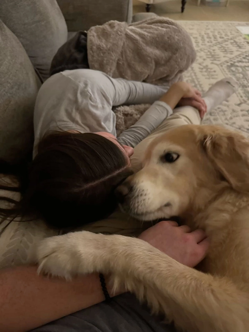 cute cartoon girl with dog dp