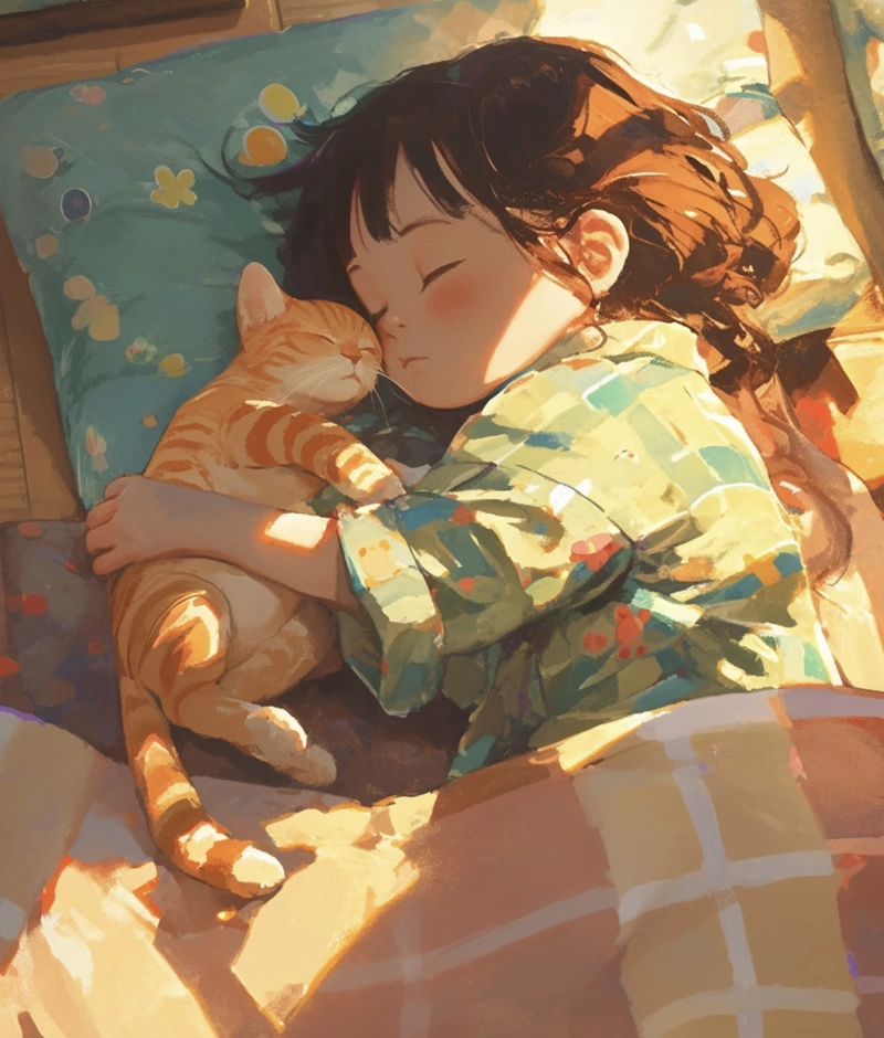 cute child hugging cat dp