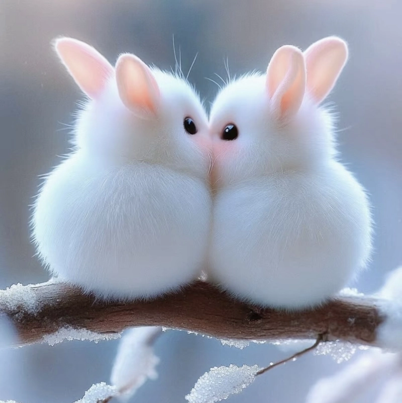 cute couple rabbit dp