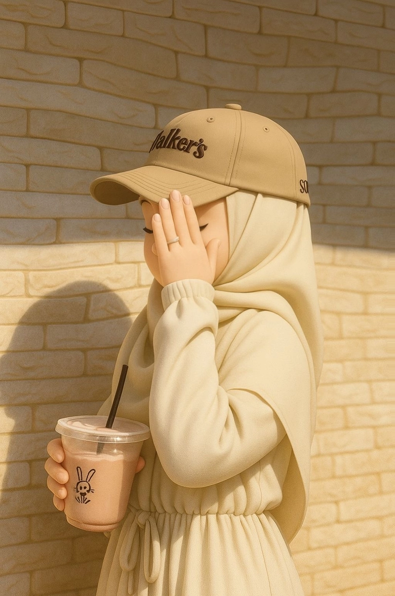 cute hijab girl cartoon pic for dp for instagram
