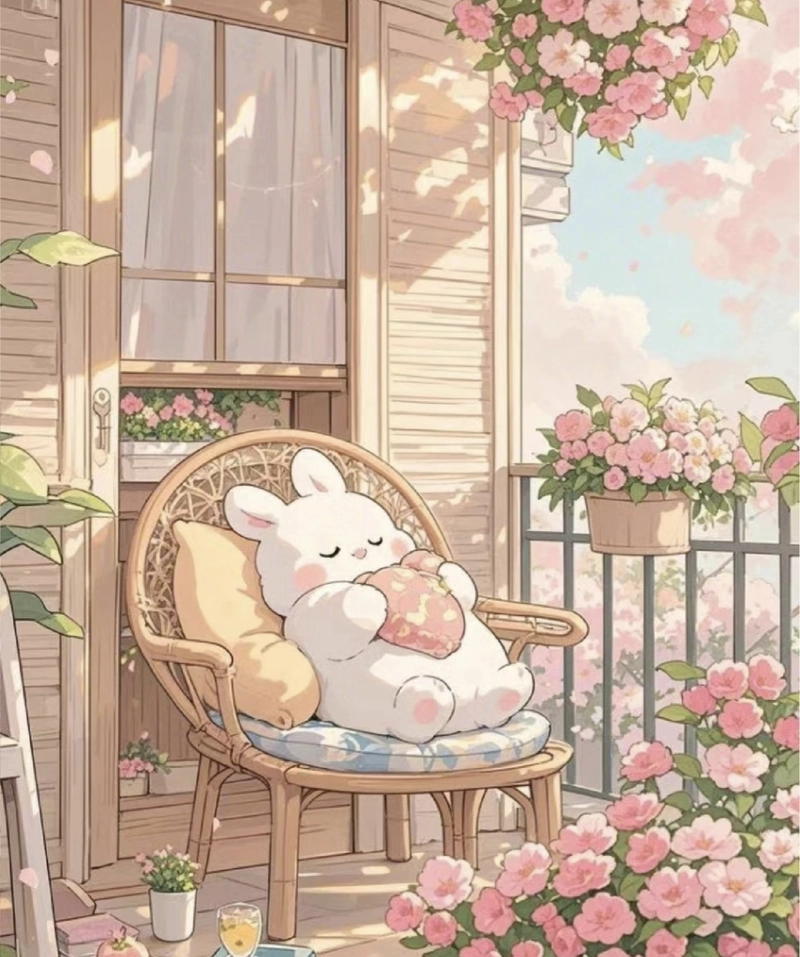 cute pink rabbit dp