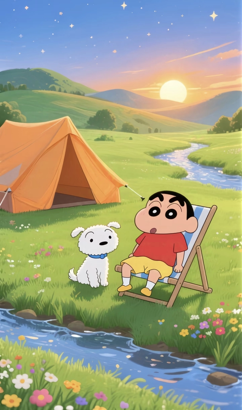 cute shinchan with friends