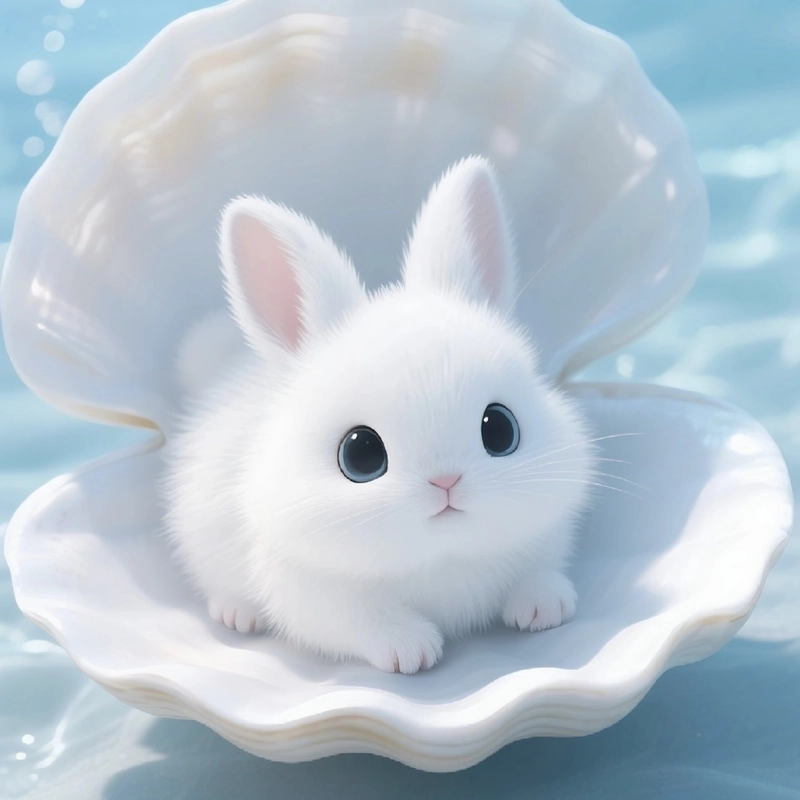 cute white rabbit dp