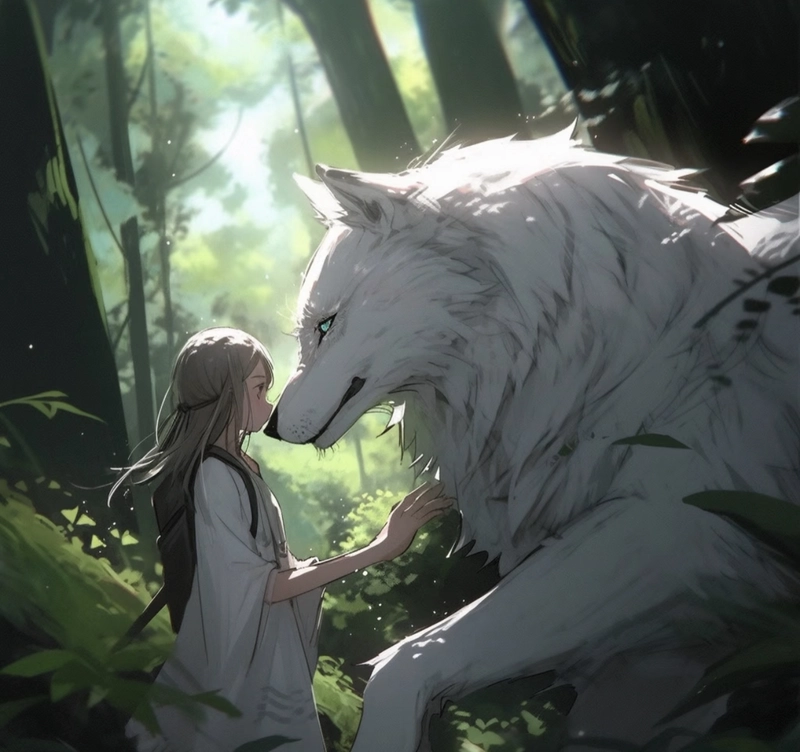 dp a girl with wolf