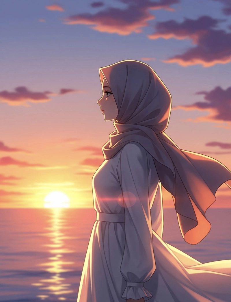 dp hijab girl cartoon