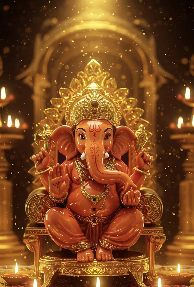 dp orange colour ganesha