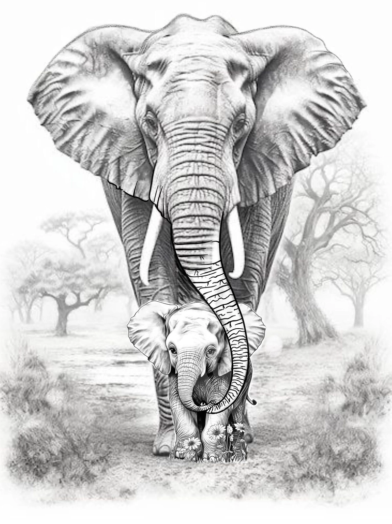 elephant coloring images