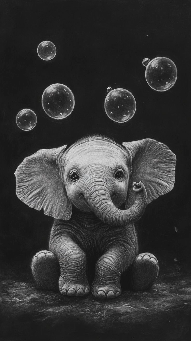 elephant images black and white