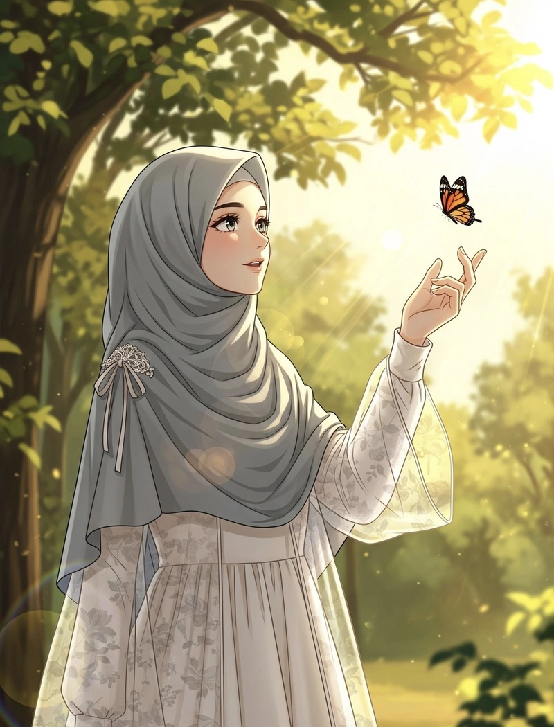 hijab girl dp in cartoon