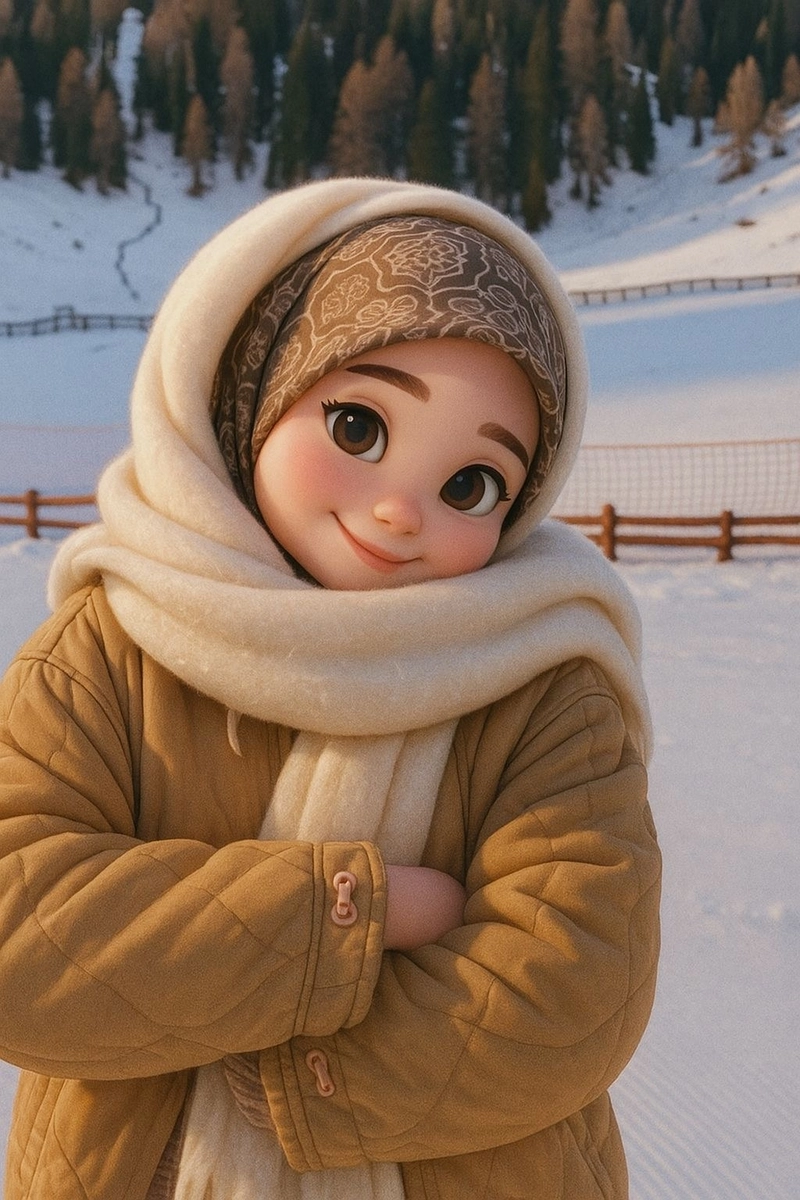 hijab girl pic instagram dp cartoon