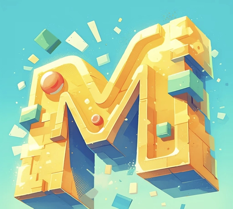 m letter design dp