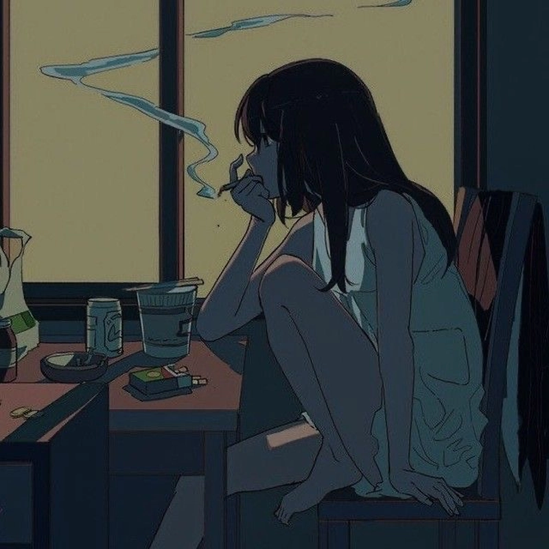 mood off dp girl alone sad cartoon