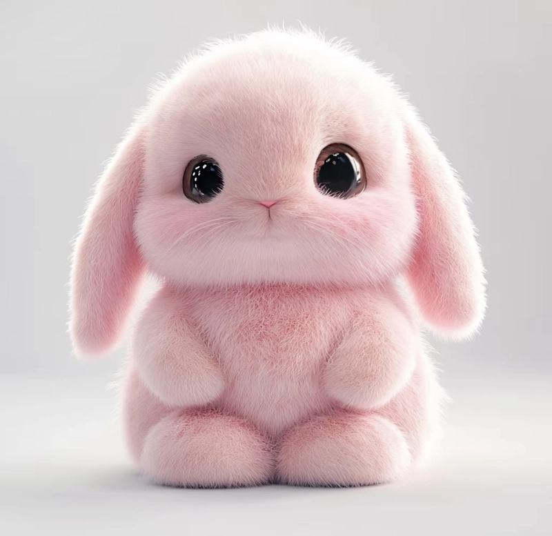 pink cute rabbit dp cartoon