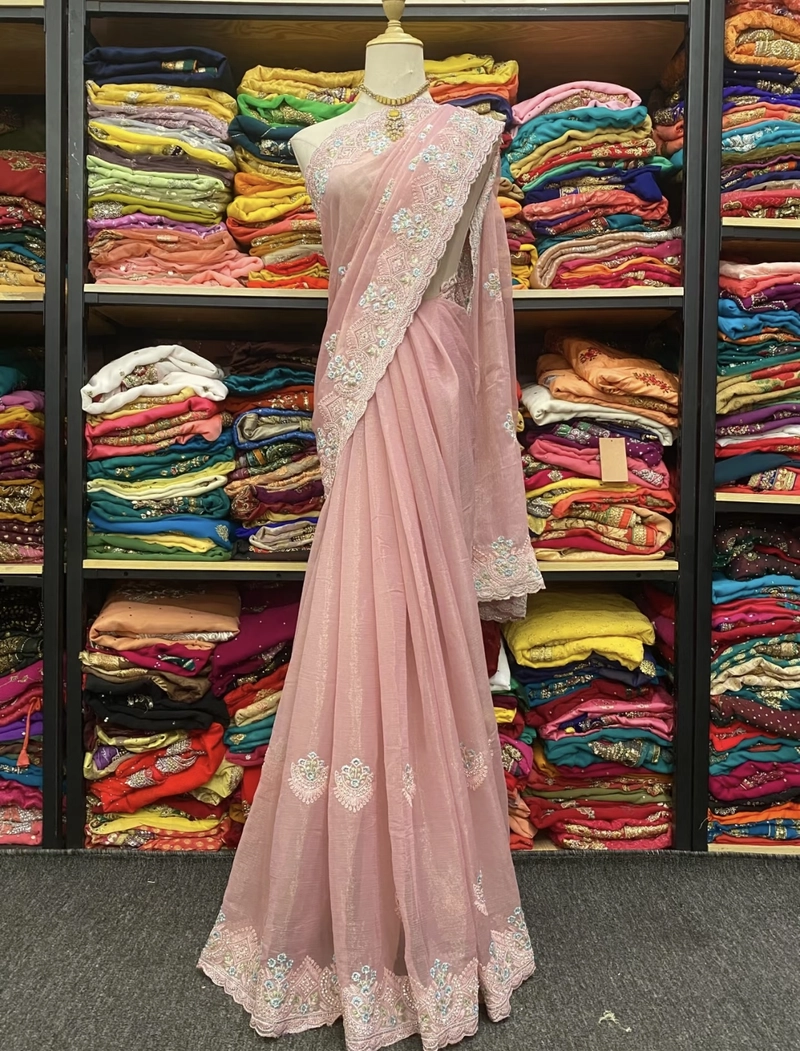 pink saree dp