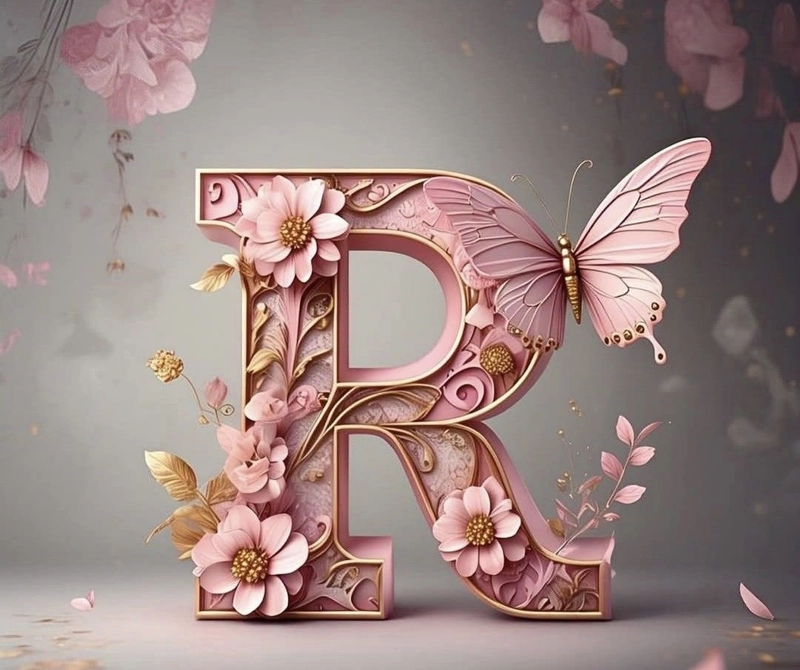 r letter design dp