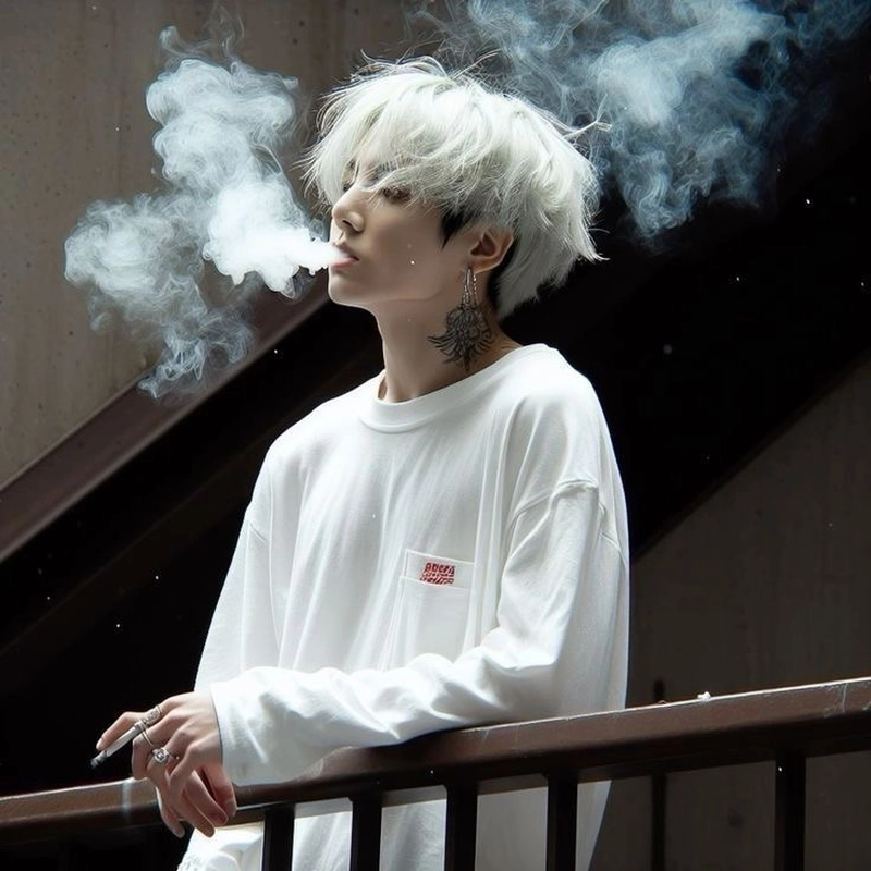 sad boy smoking dp