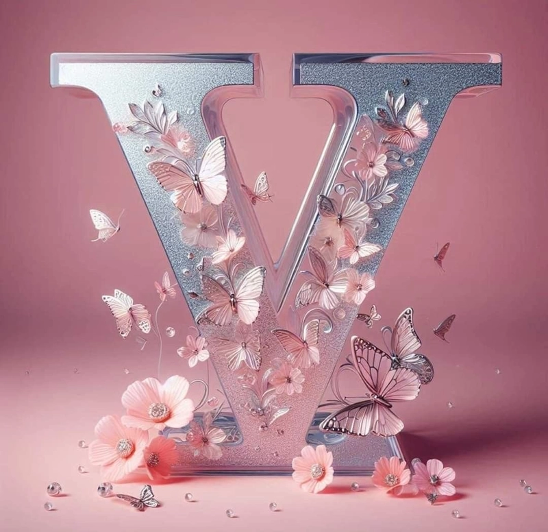 stylish v letter dp