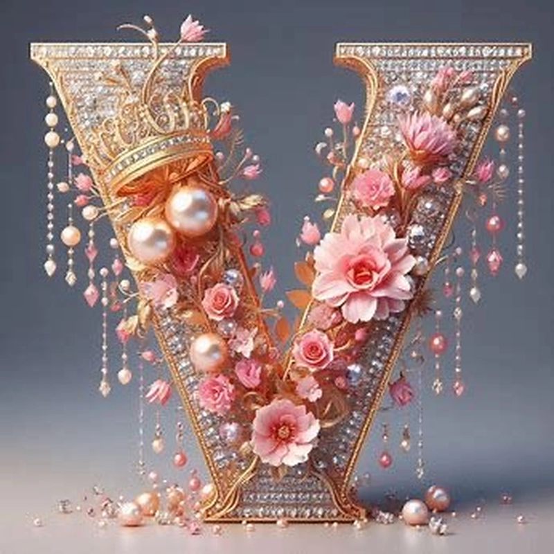 v letter dp images