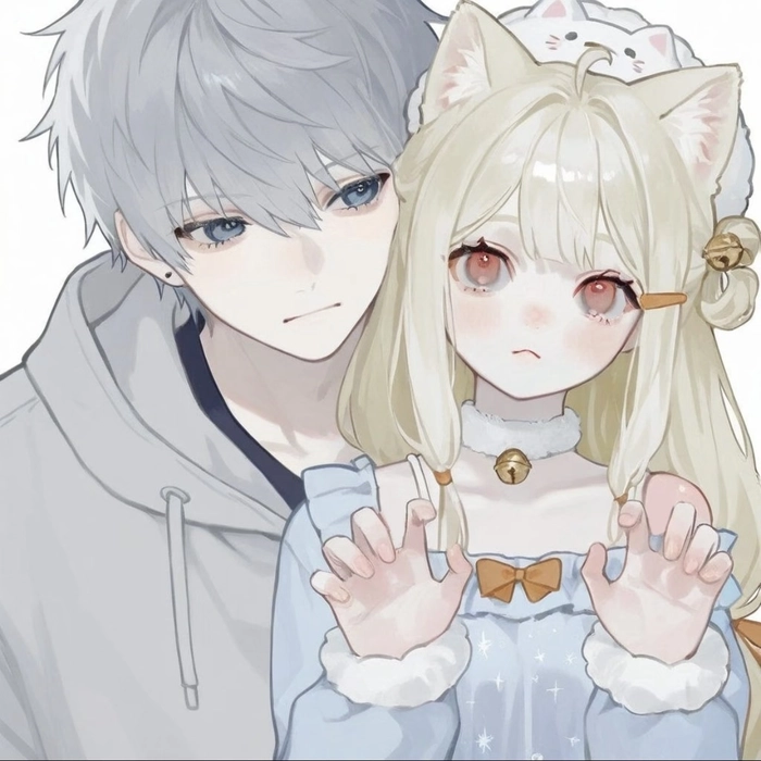 Aesthetic cartoon couple dp with warm romantic visual atmosphere