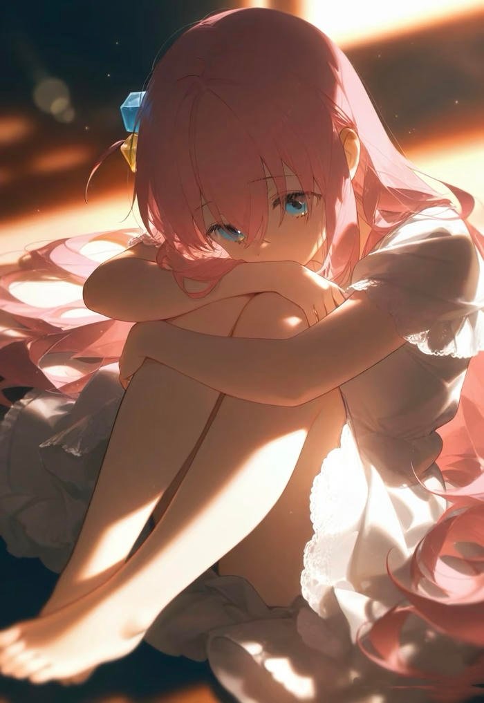 Anime girl dp lost in thoughts