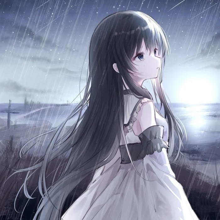 Anime girl looking away dp