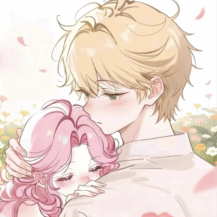 Cute cartoon couple dp showing soft pastel background vibes