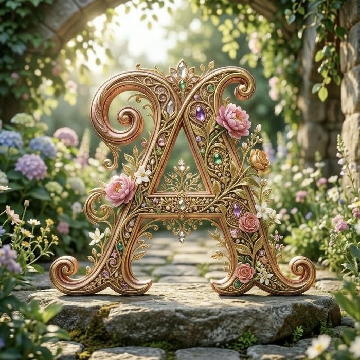 Elegant cursive A letter name DP images stylish DP design