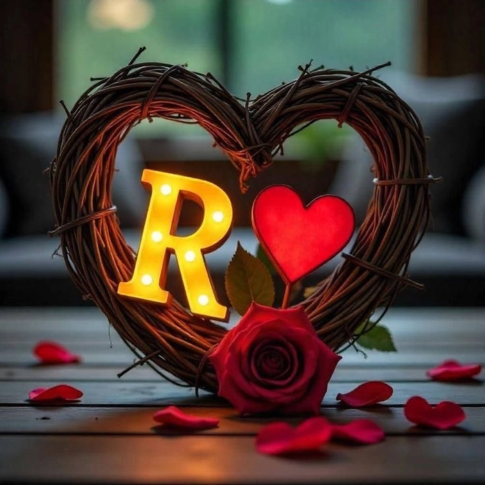 R name dp featuring decorative lettering artwork