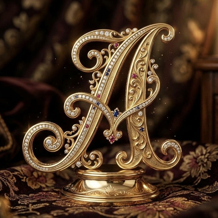 Stylish crown A letter name DP images for Instagram profile