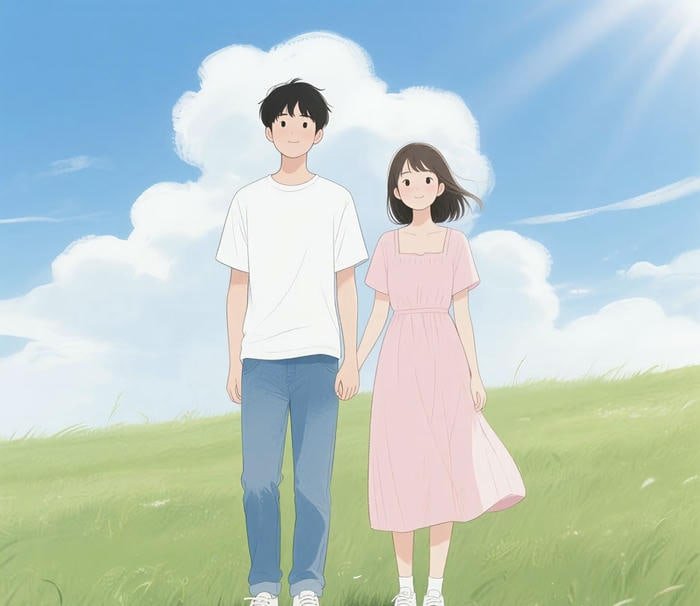 adorable cartoon pair