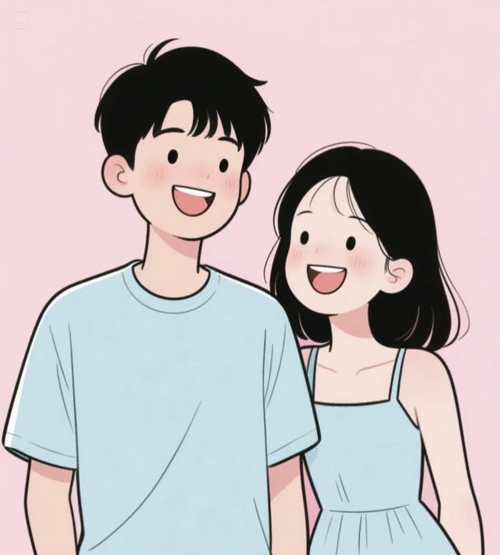 cartoon couple expression