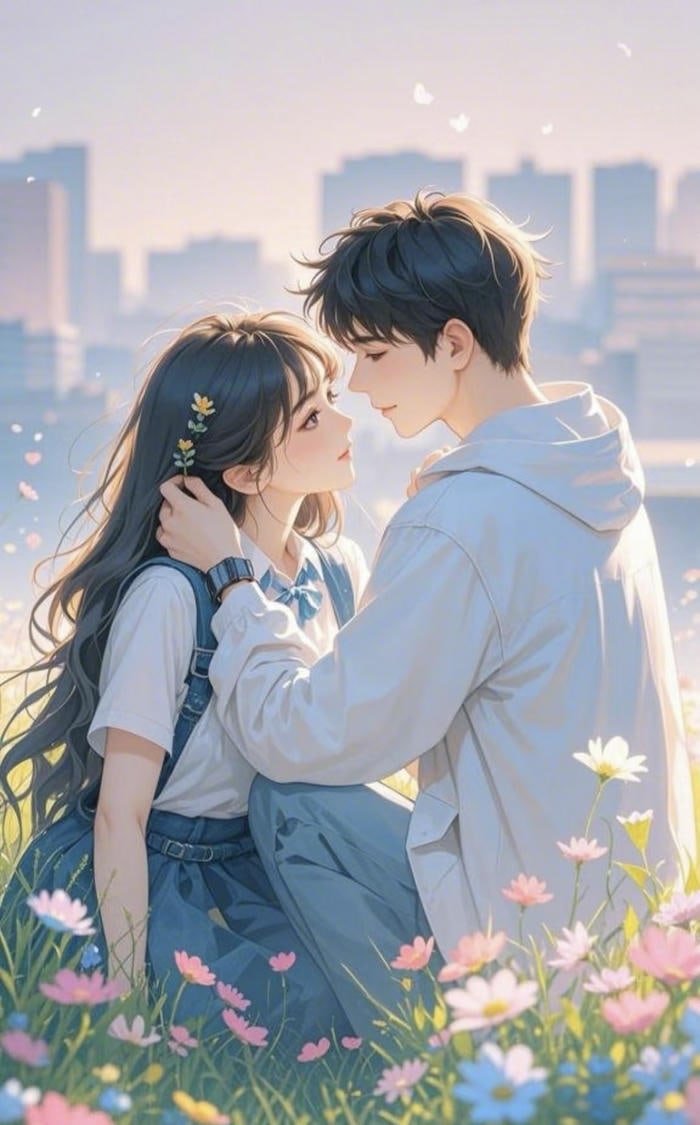 cartoon couple portrait