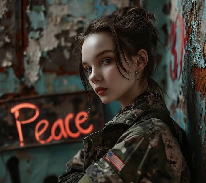 confident army girl dp