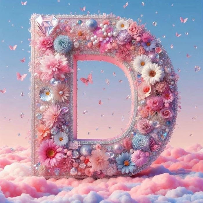 flat icon letter d