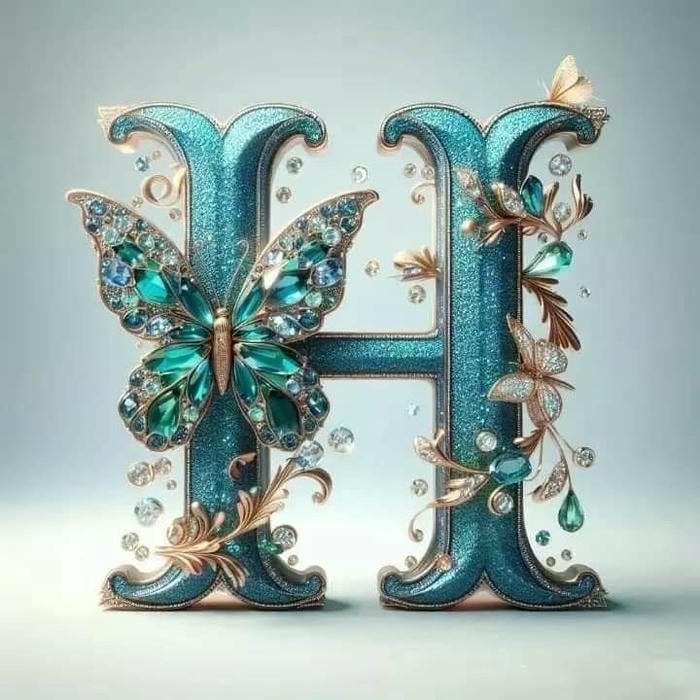 gradient art h initial