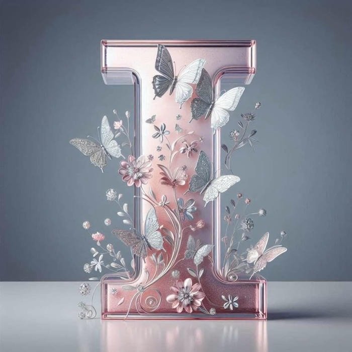 rounded font i initial