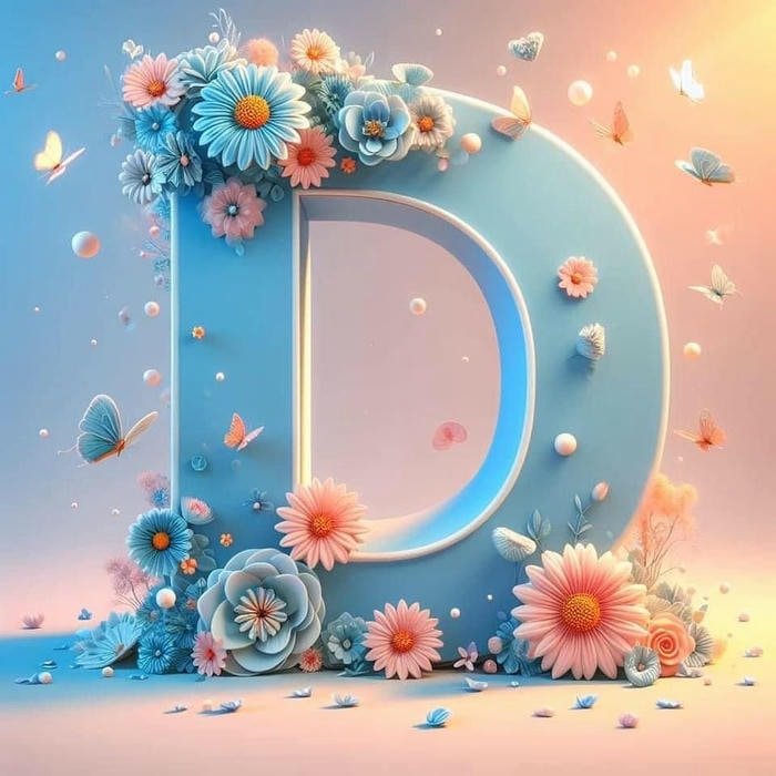 textured style d initial
